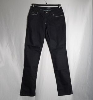 PZI Jeans Womens 10 Black Slim Skinny Leg Embellished Pockets Casual Party